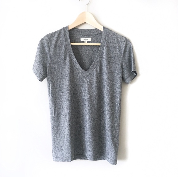 Madewell Tops - Madewell Heather Grey V-neck Tee Shirt